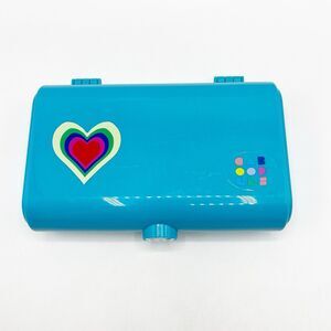 Caboodles Take It Touch Up Cosmetic Makeup Case Organizer Blue 2 Tier w/ Mirror